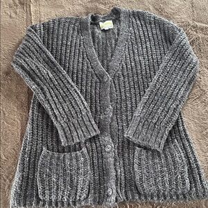 Yummy oversized Girlfriend Cardigan, charcoal, S, EUC